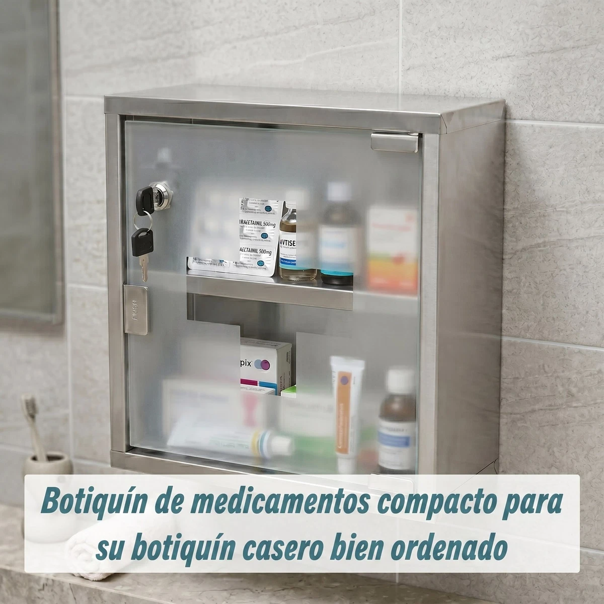 Botiquin armario de medicamentos 2 llaves fácil montaje armario médico moderno