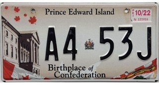 99 CENT SALE 2022 Prince Edward Island PEI License Plate #A4 53J No Reserve