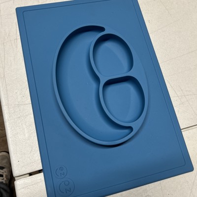 Ezpz Blue  Happy Mat Silicone Suction All In One Baby Dish And Placemat  6+