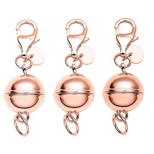Authentic Set of Three  Rose Gold Plated Silver Magnetic Lock Lobster Clasp 7.40 Grams