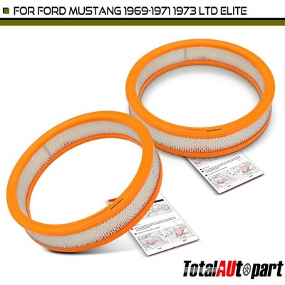 Pair Engine Air Filter for Ford Mustang 1969-1971 1973 LTD Elite Fairlane Custom