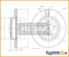 2pcs Brake Disc Maxgear 19-1841 for BMW X3