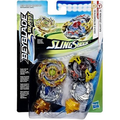 Beyblade Burst Turbo - Gold-X Betromoth B4 & Galaxy Zeutron Z4 Spinning Battle T