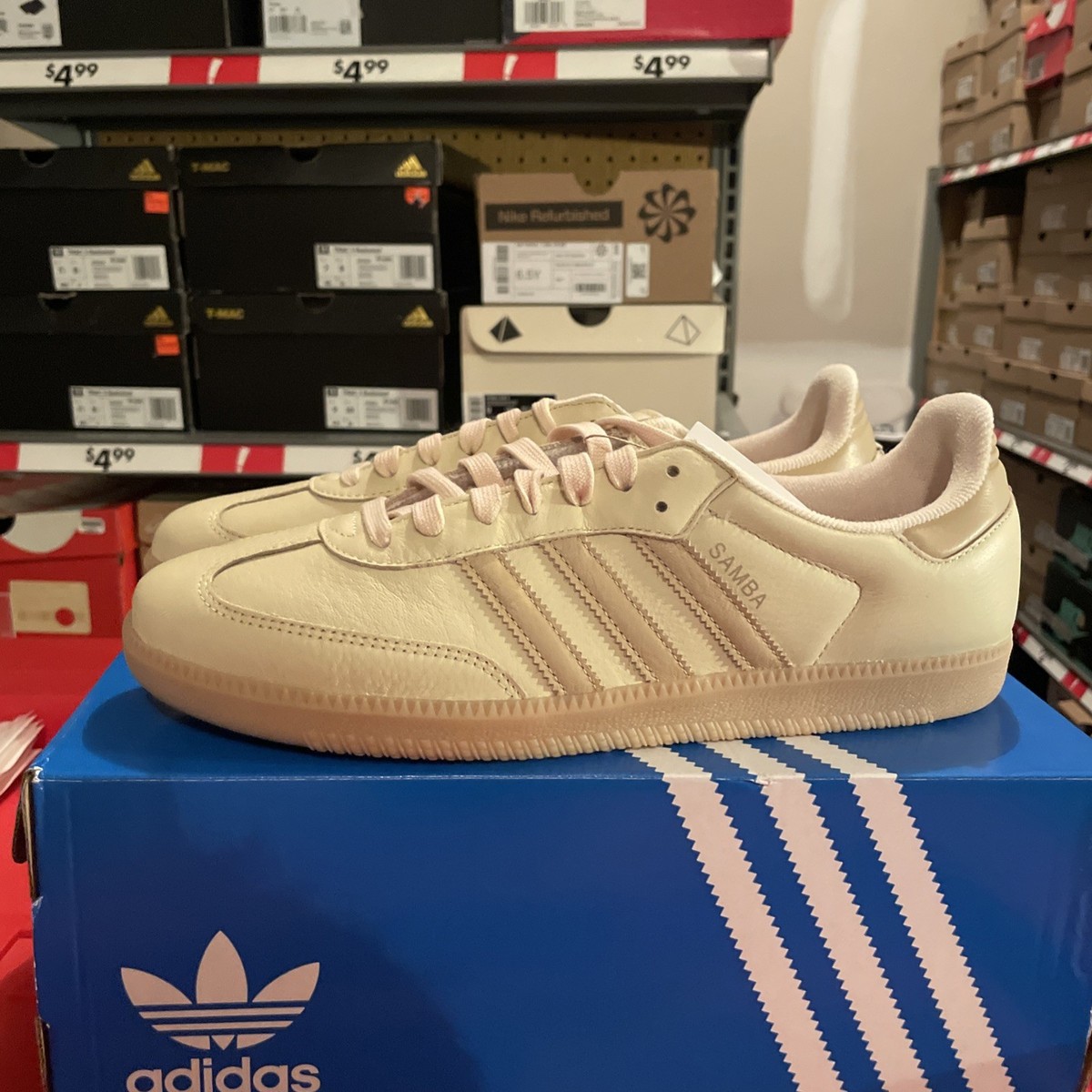新品adidas Samba OG EL I 13㎝ adidas Samba OG Oversized Logo - White Semi Lucid Blue
