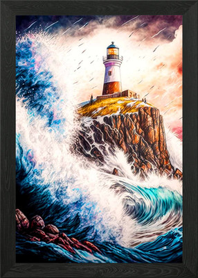 Leuchtturm gerahmtes Wandbild Poster Leinwanddruck Bild