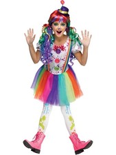 Crazy Color Clown Splatter Costume Girl Child Size Small 4 - 6 BRAND NEW