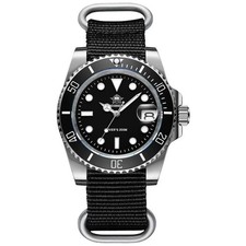 41MM ADDIESDIVE Men's Quartz Diver Watch Nylon 200M Waterproof Luminous NEW