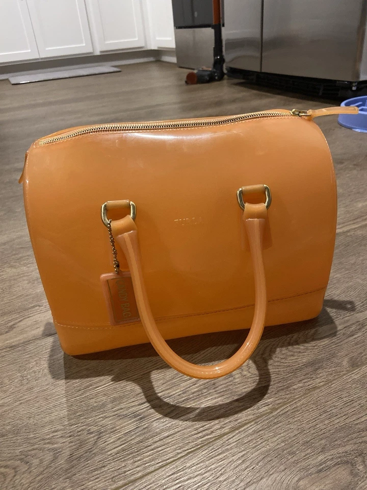 Furla 'конфеты' прозрачный ПВХ резиновый верхняя ручка сумка Дамская сумка светло-оранжевый - Изображение 2 из 4