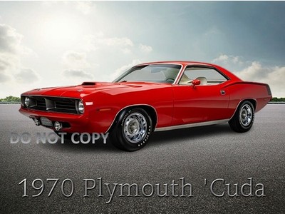 Rallye Red  1970 Plymouth 'Cuda Premium Poster Photo Pint Wall Art 4 Sizes