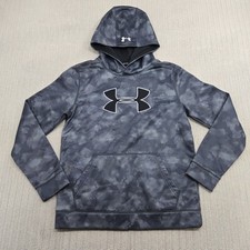 Under Armour Storm Hoodie Sweatshirt Youth Large Gray Camo UA Logo Pullover