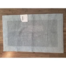 Blue Shaggy Throw Rug Cotton 20x32" Rectangle Bathroom Home Decor Sonoma