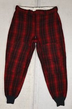 Vintage Wool Black/Red Woolrich Hunting Pants Sz 38x31 Cuff Patch Knee  Seat