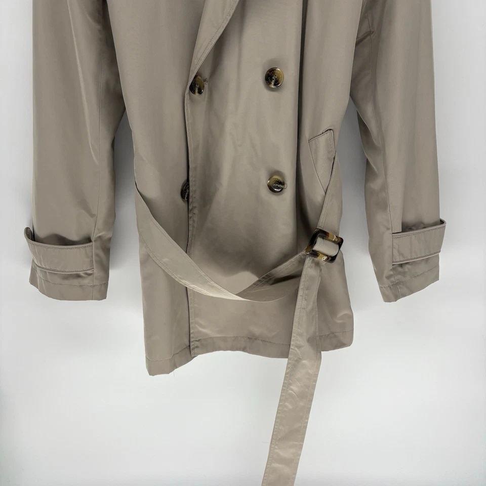 Polo Ralph Lauren Beige Trench Coat Double Breasted Belt Old Money Women Large - Image 4 of 4