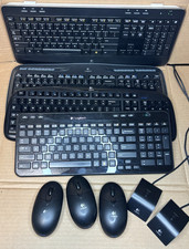 Lot of 9 Logitech Computer Peripherals 4 Keyboard, 3 Mice 2 Receivers PLZ READ