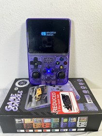 2 Lot R36S Handheld Game Console 640x480 Quad-Core ARM 1GB RAM Purple TF Card