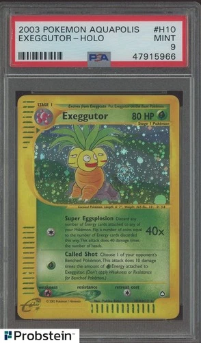 2003 Pokemon Aquapolis #H10/H32 Exeggutor Holo PSA 9 MINT