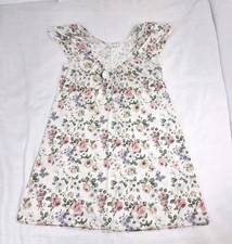 Vintage Vanity Fair Floral Nightgown Nylon Lace Cottage Gown Medium Made In USA