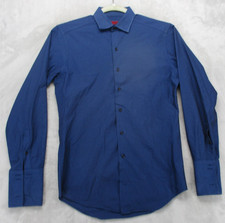 Alfani Shirt Mens Small Blue Fitted Stretch Long Sleeve Button Front Easy Care