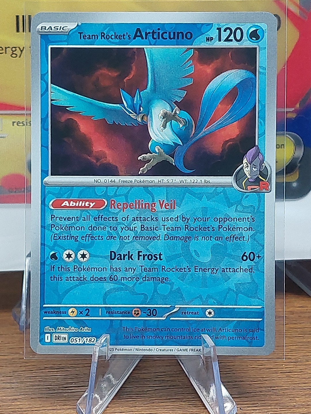 Team Rocket's Articuno Reverse Holo Destined Rivals #051/182 - Rare Pokémon NM