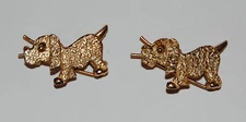 VINTAGE RETRO GOLD METAL DOG BARRETTE CHILD CHILDRENS HAIR ACCESSORY BARRETTES