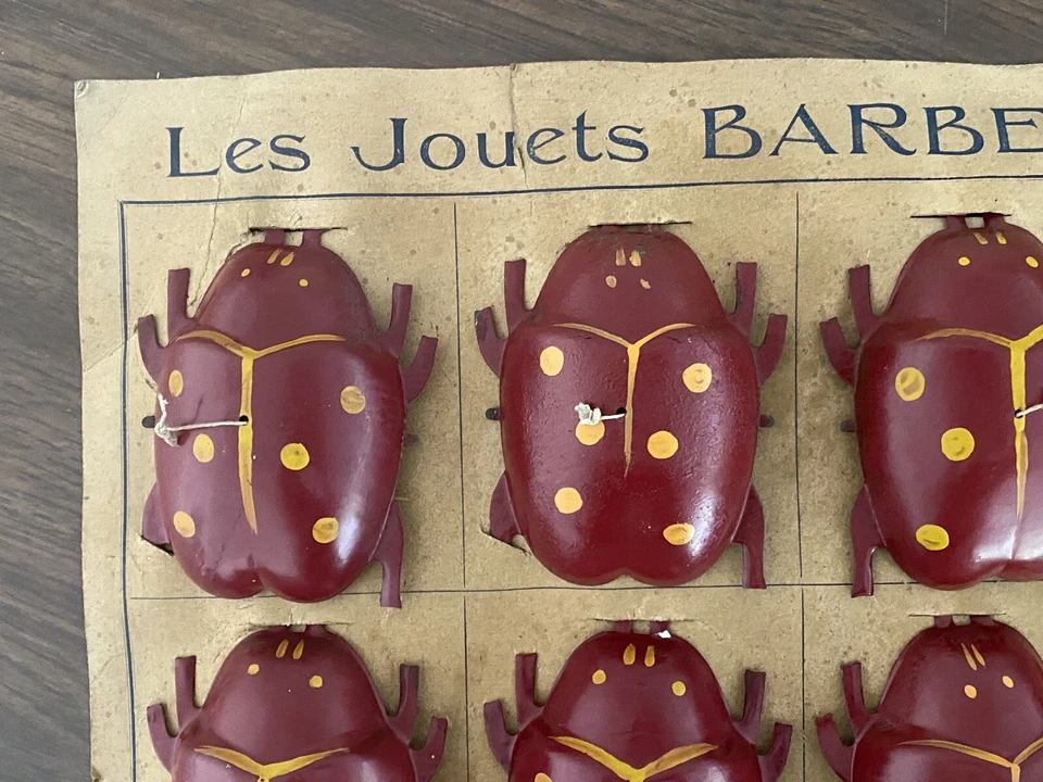 Jouet Ancien en tôle Jouets Barbe Bleue Planche de 12 Coccinelle NO Joustra CIJ - Photo 2/4
