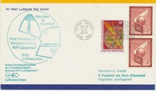 VEREINTE NATIONEN NY 1972 Erstflug Dt.Lufthansa Boeing 747F NEW YORK - FRANKFURT