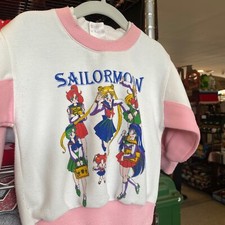 1990s Vintage SAILOR MOON Children's Sweatsuit Pink White Manga Anime Tracksuit