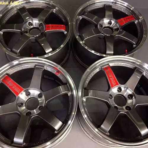 8PCS RED JDM Reflective RAYS VOLK Racing TE37SL Wheel sticker decal Drift - Picture 7 of 7