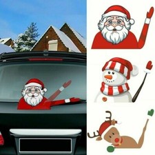 Christmas Rear Windshield Santa Claus Window Decals Car Wiper Sticker Xmas