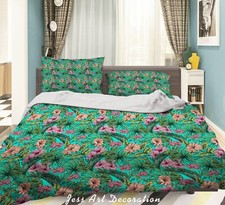 3D Tropical Leaves Floral Green Quilt Cover Set Duvet Cover Bedding Pillowcases