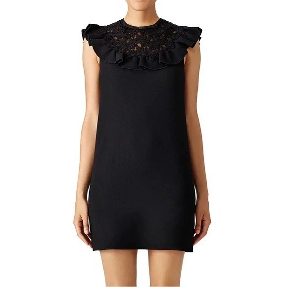 Mini Vestido GIAMBATTISTA VALLI Vieira Volantes en Negro Talla 10 Foto 2 de 4