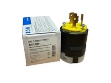 Eaton AHCL530P Industrial Locking Plug L5-30P 30A 125V Yellow/Black Ultra Grip