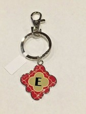 Ganz Initial Letter Colored Key Chain Ring "E" New with Tag