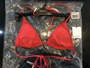 calvin klein red bikini top
