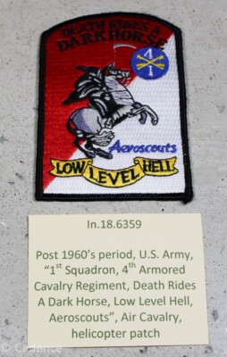 US GWOT Desert Storm Era 1st Squadron 4th Armored Cavalry Helo Scouts Patch B256