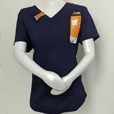 Scrubstar Womens Blue Stretch V-Neck Scrub Top Size Medium NWT