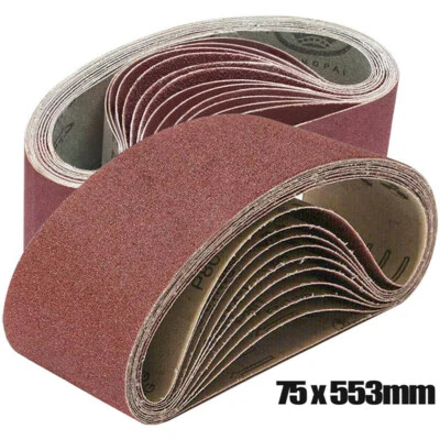 UNBANDED 24Pack Sanding Belts - 75mm x 533mm - 60 80 120 Grit - Belt Sander Makita Sander