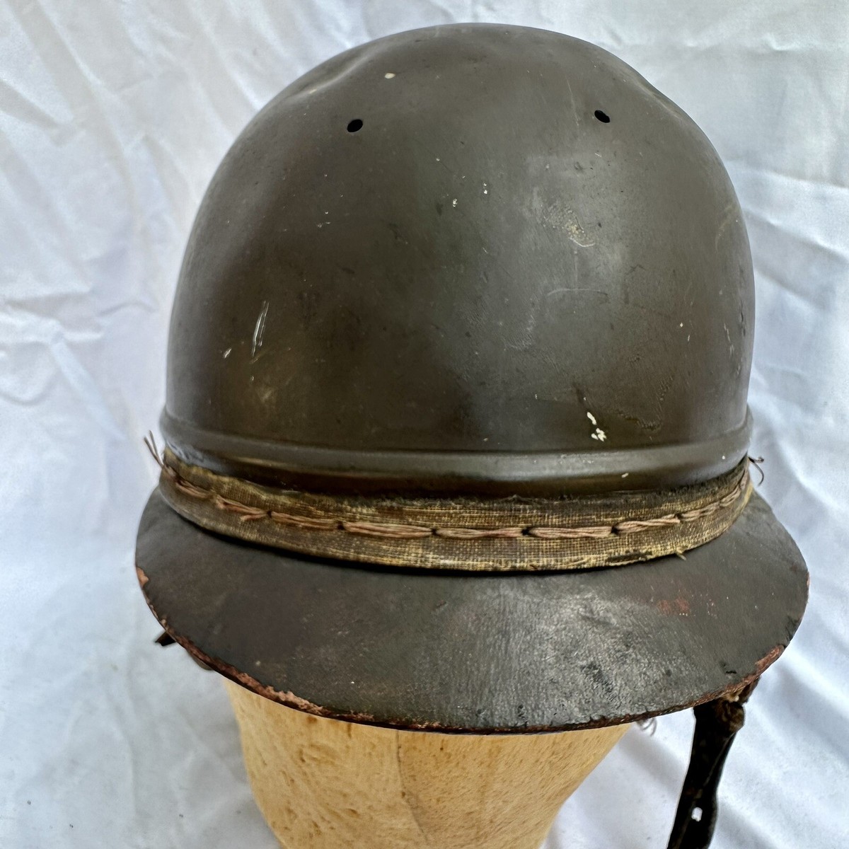 Antique French Motorcycle Helmet 1910-1920 Metal & Leather | eBay