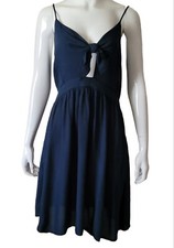 Bohome BLUE Mini Dress with Tie In Front L