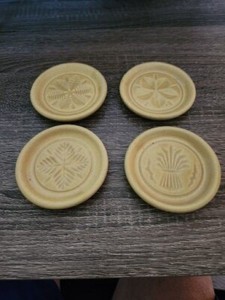 4 Vintage Yellow Pigeon Forge Butter Mold