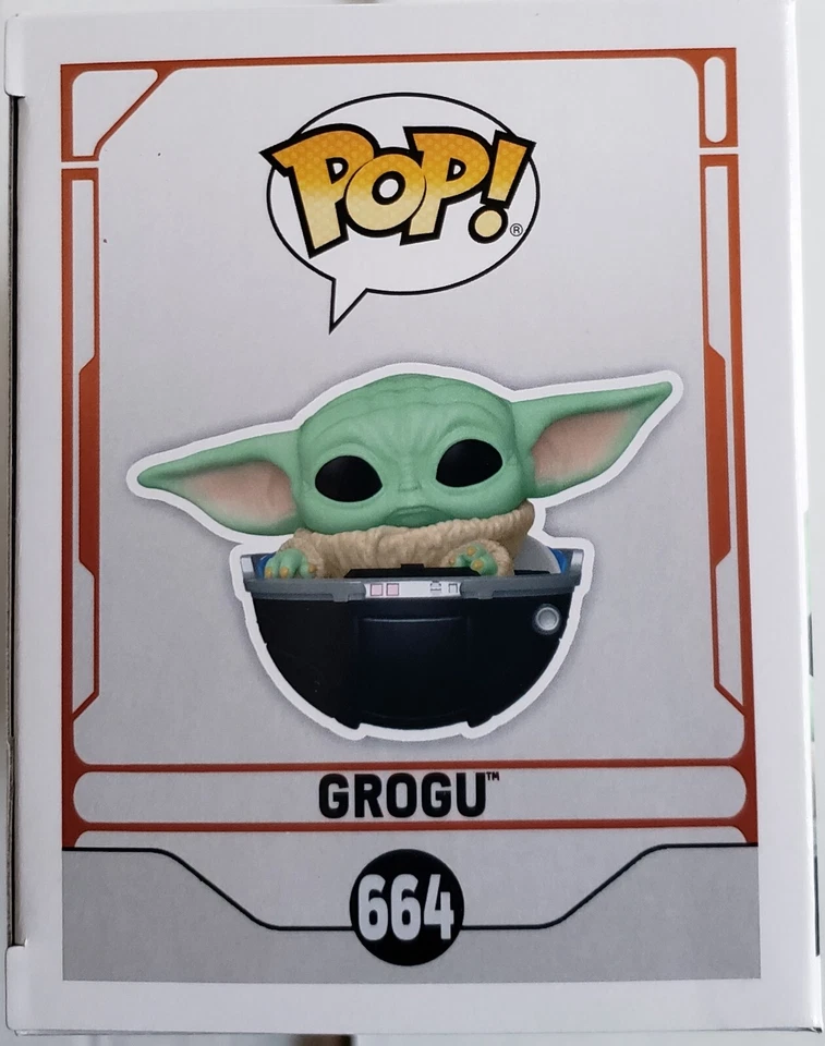 Boneco Funko Pop #664 Star War The Mandalorian Grogu in Prama Vinly novo em Pkg - Imagem 3 de 4