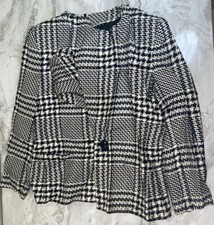 Vintage Kasper and Company ASL Womens Wool Black Houndstooth Jacket Size 10