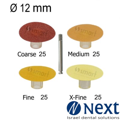 Dental Composite polishing stem disc Sof Lex type assorted 12 mm 100pcs 