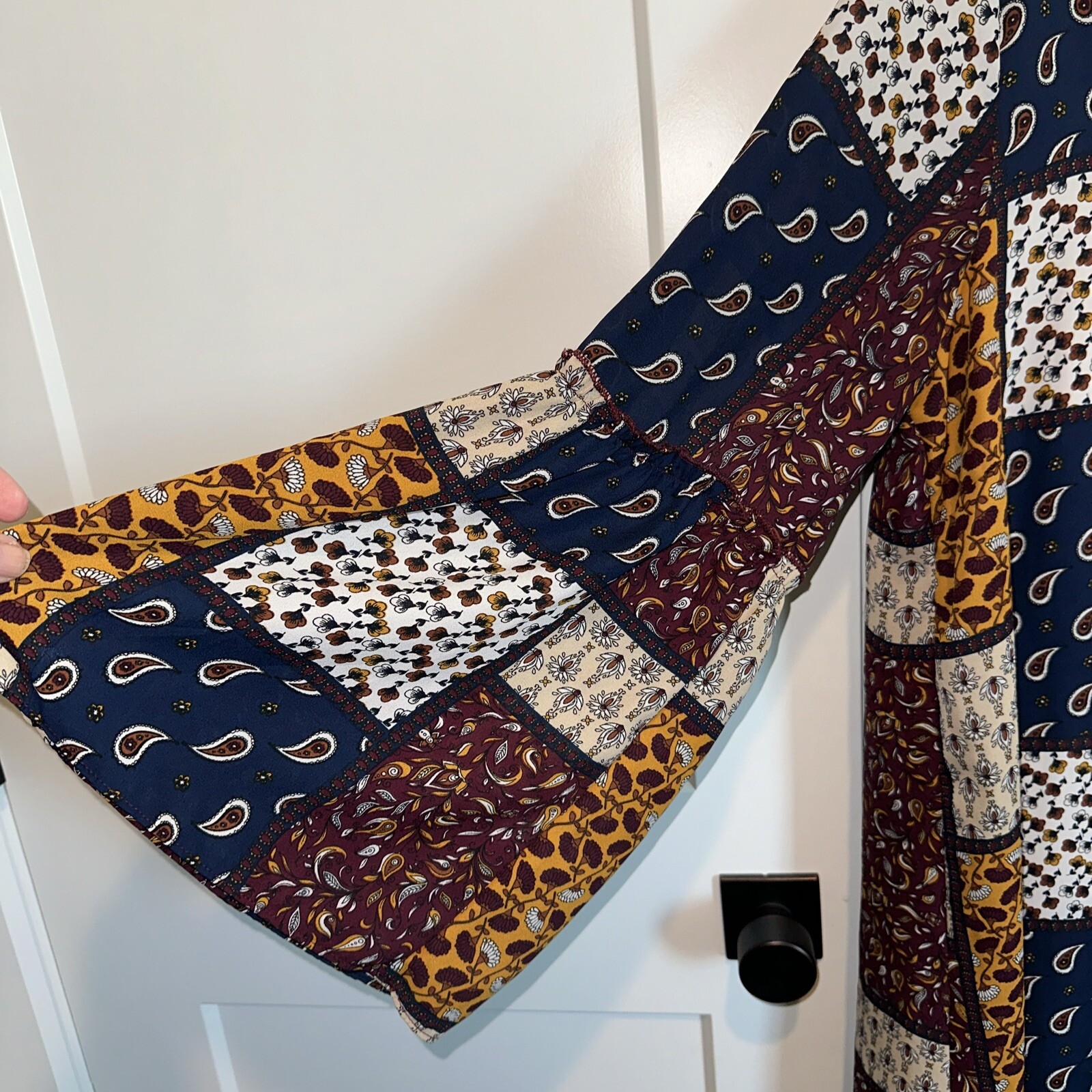 Moa Moa Boho Patchwork Print Midi Dress Size 1X - image 3