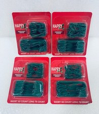 Lot Of 4 New - Happy Holidays Green 200 Short/300 Long Ornament Hooks, 500 Total
