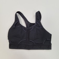 Nike Bra Womens Medium Black Sport Bra Swoosh Ultra Breath Dri-Fit Gym Ladies