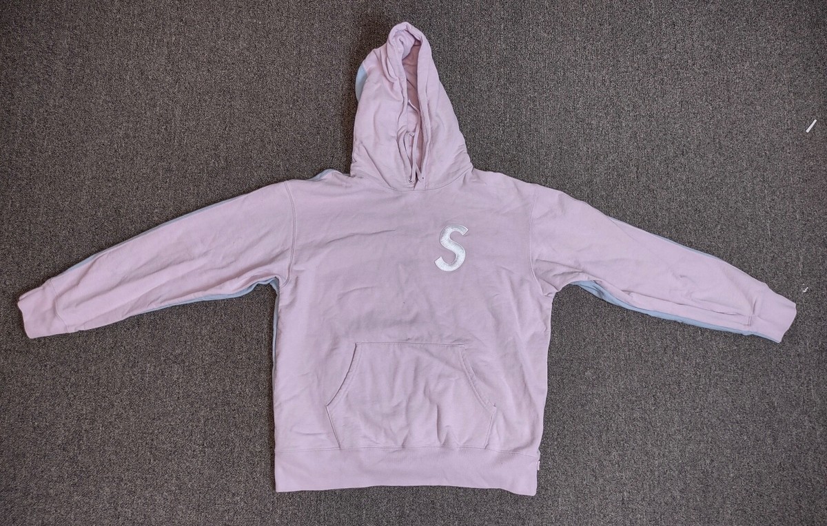 Supreme FW21 S Logo Split Pullover Hoodie Light Pink Light Blue 