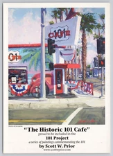 Post Card Oversized "The Historic 101 Café" 101 Project Historic HWY 101 D109