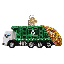 Old World Christmas Garbage Truck Ornament w