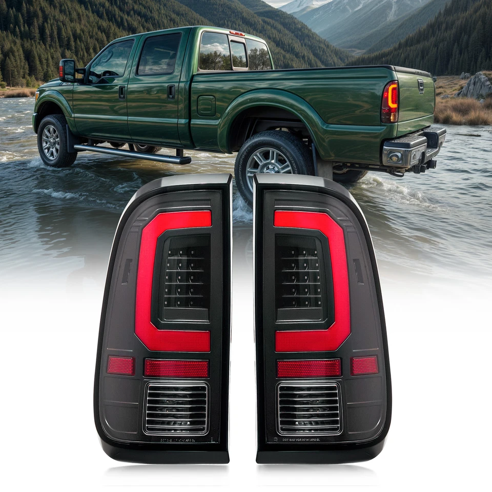 LED Tail Lights Fits 2008-2016 Ford F250 F350 F450 F550 Super Duty Brake Lamps - Imagem 3 de 4